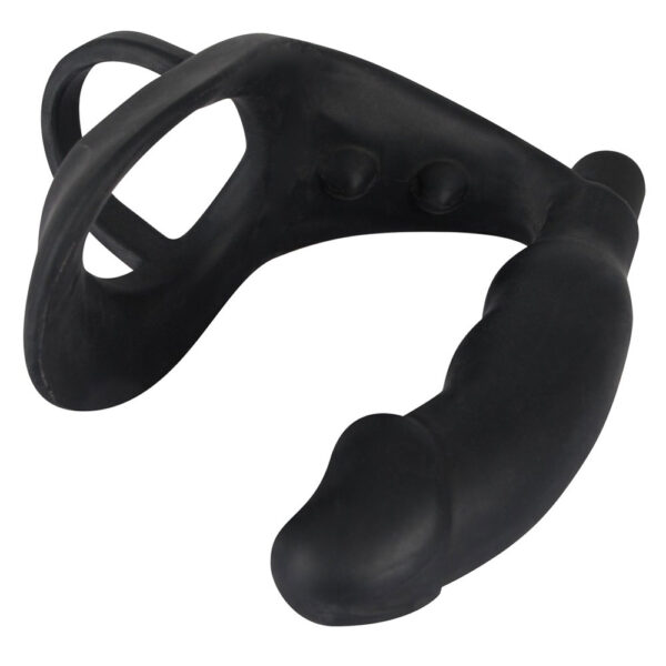 Black Velvets Cock Ring And Vibrating Anal Plug-