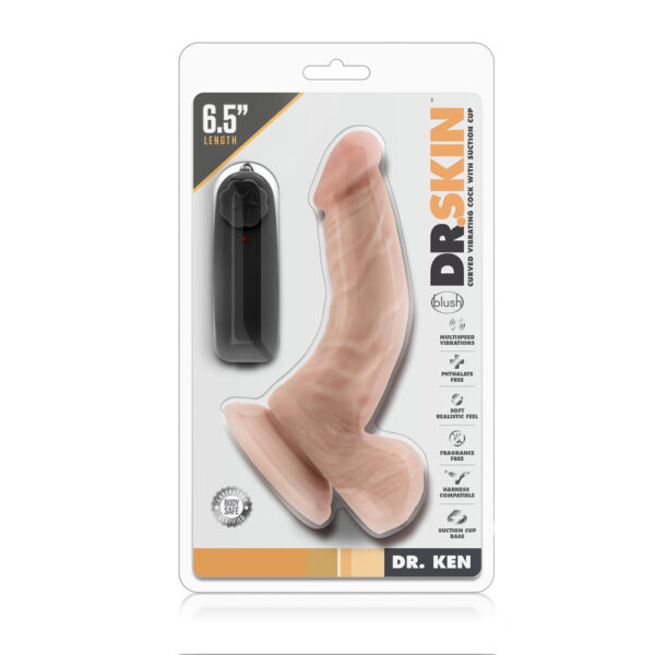Dr Skin Dr Ken Curved Vibrating Cock With Suction Cup-