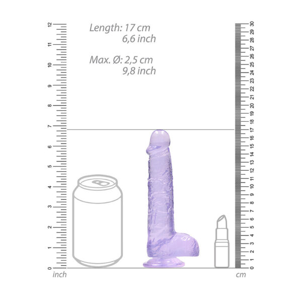 RealRock 6 Inch Purple Realistic Crystal Clear Dildo-