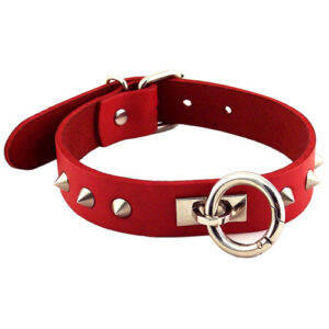 Rouge Garments Red Studded O-Ring Studded Collar-ROS1090RDx.jpg