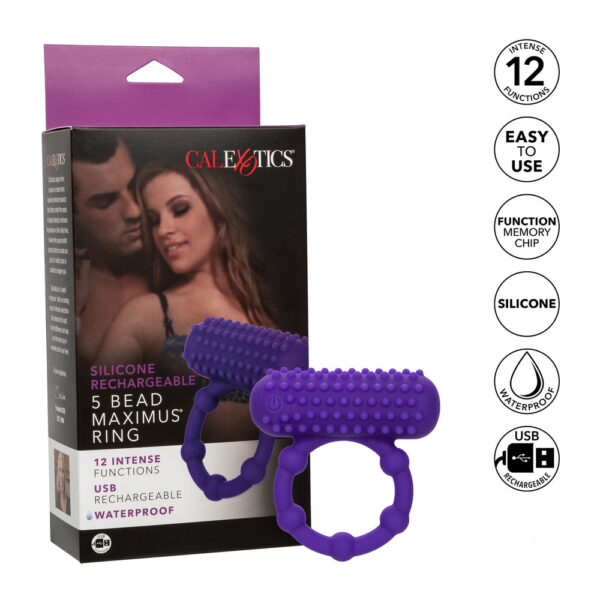 5 Bead Maximus Rechargeable Cock Ring-