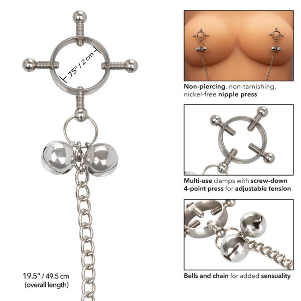 Nipple Grips 4 Point Nipple Press With Bells-