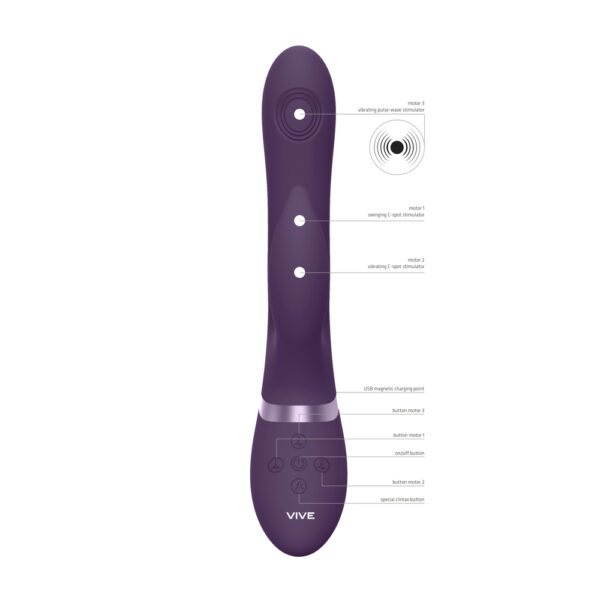 Vive Aimi Pulse Wave And Vibrate G Spot Vibrator Purple-