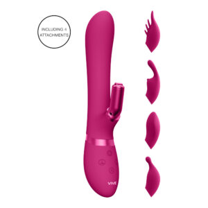 Vive Chou Double Action Interchangeable Rabbit Vibrator Pink-VIVE030PNKx1.jpg
