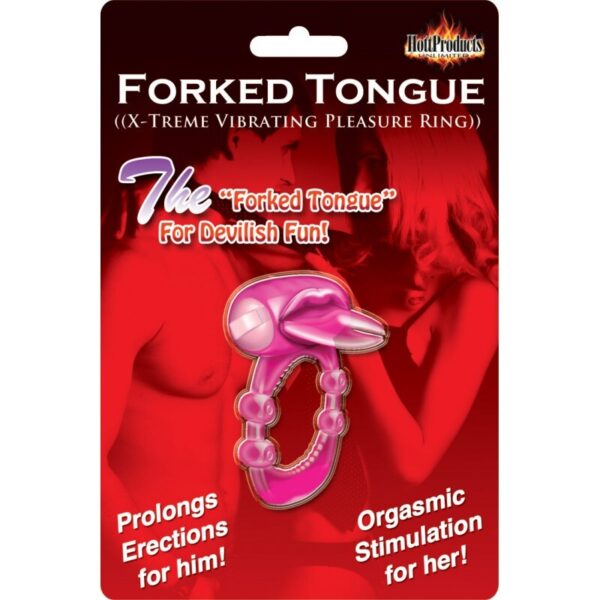 Forked Tongue Vibrating Silicone Cock Ring-