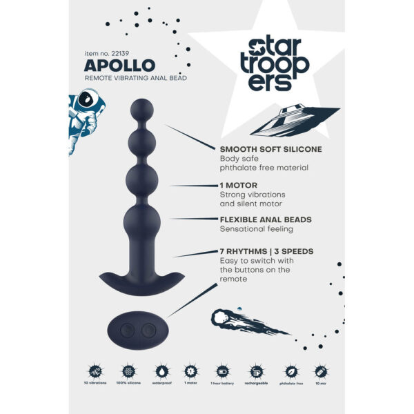 Startroopers Apollo Remote Vibrating Anal Beads-